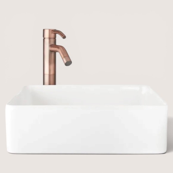 signature hardware Other - Signature Hardware Hibiscus White Square Fireclay Vessel Bathroom Sink NIB
